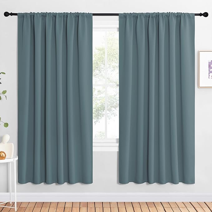 NICETOWN 2 Panels Blackout Curtains, Rod Pocket Window Curtains Room Darkning by NICETOWN