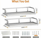 PUSDON 2-Pack 16.5" Extra Long Slim Hollowout Shower Caddy, Wall Mount Spice - Image 3