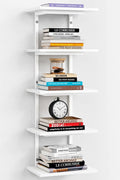 Harwaya White 5 Tier Wall Shelf Unit by Harwaya
