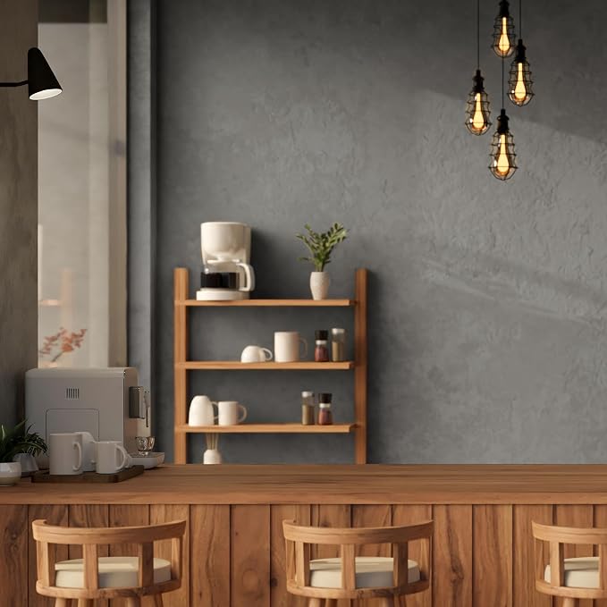 WADILE Dark Gray Concrete Wallpaper 15.7 in * 354 in, Cement Contact Paper 3D - Image 5