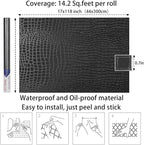 Arthome 17"×120" Black Crocodile Peel and Stick Wallpaper, Charcoal Black - Image 7