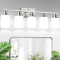 5-Light Brushed Nickel Bathroom Vanity Light by Indoibrightenyourbathroom