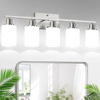 5-Light Brushed Nickel Bathroom Vanity Light by Indoibrightenyourbathroom