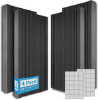 Art3d 4-Pack Wedge Design Acoustic Foam Panels, Quick-Recovery Noise Dampening by Art3d