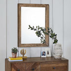 AAZZKANG Rustic Wood Mirror Rectangle Decorative Wall Mirrors - Image 3