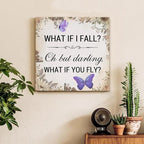 Inspirational Purple Butterfly Wall Art Decor, What If You Fly Motivational - Image 3