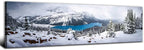 Snow Mountain Canvas Wall Art White Clouds Misty Forest Landscape Prints by AREBOLOLLC