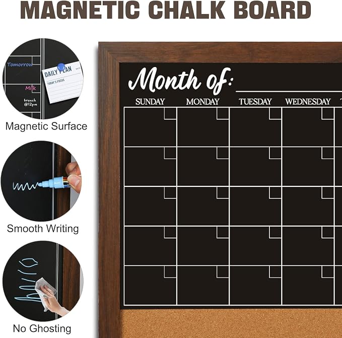 4 THOUGHT Chalkboard Calendar Corkboard Combo - Image 2