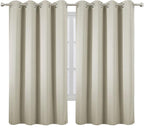 LEMOMO Light Beige Blackout Curtains 66 x 63 Inch Length/Set of 2 Curtain - Image 2