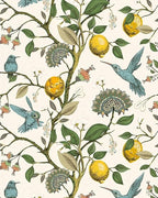 Blue Bird Self Adhesive Wallpaper Fresh Lemon Tree Peel and Stick Wallpaper by Meihodan