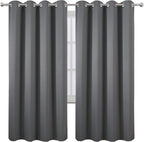 LEMOMO Grey Blackout Curtains/52 x 72 Inch/Set of 2 Panels Thermal Insulated - Image 2