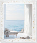 Tanmicoshomy 30 x 36 Inch White Bathroom Mirror, Natural Shell Framed Rectangle by Tanmicoshomy