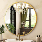 HARRITPURE Round Mirror 36 Gold Wall Mounted Circle Mirrors Vanity Mirror - Image 9