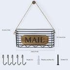 SRIWATANA Mail Organizer Wall Mount, Rustic Mail Holder Key Holder - Image 9