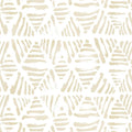 Peel and Stick Wallpaper Boho Wallpaper 17.3" x 393" Geometric Beige and White by Fiula