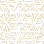 Peel and Stick Wallpaper Boho Wallpaper 17.3" x 393" Geometric Beige and White by Fiula