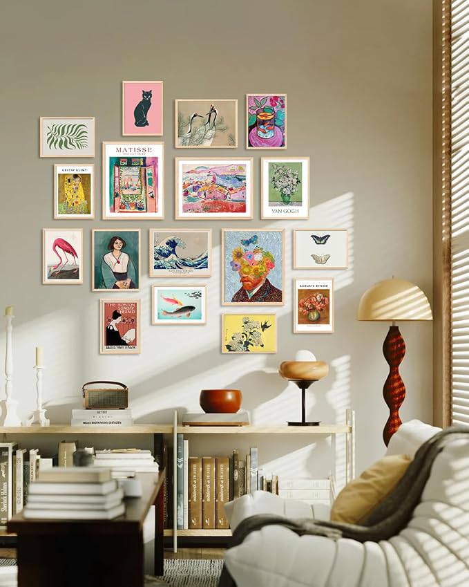 KBKBART Set of 17 Eclectic Wall Art Prints, Colorful Maximalist Wall Decor - Image 5