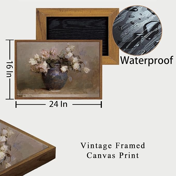 OIQArtOIQ Vintage Landscape Canvas Wall Art Framed Natural Scenery Painting - Image 3
