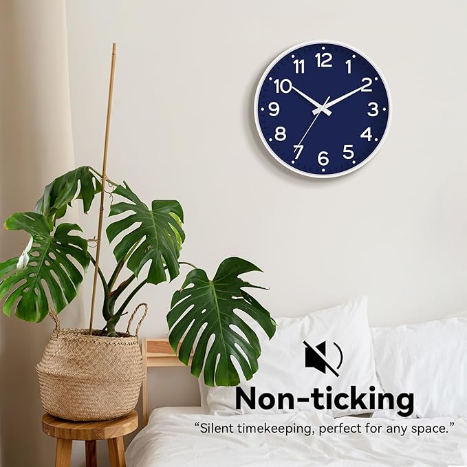 Roymnie Wall Clock, Silent Wall Clocks Battery Operated 8 Inch-Modern Non - Image 4