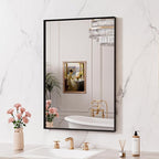 LOAAO Black Bathroom Mirror 28"X32" - Image 3
