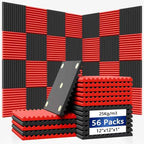 56 Pack Acoustic Foam Panels |1 "x12 "x12" Rapid Recovery Acoustic Wall Panels by Temgcuam
