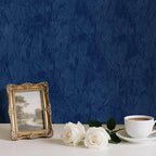 30" x 160" Large Self Adhesive Velvet Wallpaper Blue Flocking Liner Blue Felt - Image 6