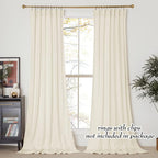 NICETOWN Thermal Insulated Velvet Curtains Ivory 96 Inch Length, Heavy Duty - Image 2