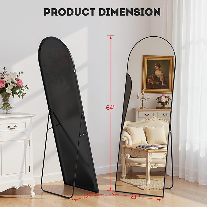 Simple Deluxe Arched Full Length Mirror, - Image 5