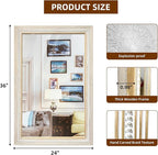 Reflinto 36x24 Inch Rustic Farmhouse Rectangular Wall Mirror, Wooden Rectangle - Image 6