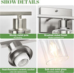 MOKATNG 3-Light Bathroom Light Fixtures, Vanity Light - Image 4