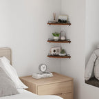 HORLIMER Floating Corner Shelf Wall Mount, Living Room - Image 2