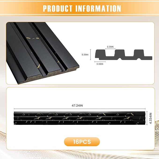 16 Pack Faux Marble Slat Wall Panels - Image 2