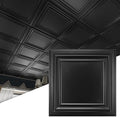 Art3d 12-Pack PVC Drop Ceiling Tiles, 2ft x 2ft, Matte Black by Art3d