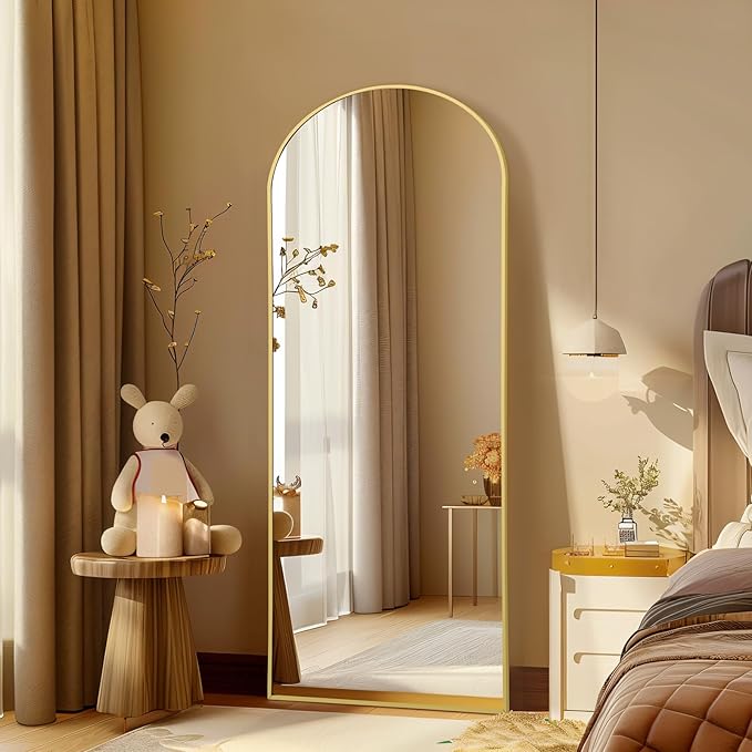 56"X18" Arched Full Length Mirror, Tempered Glass Full Body Mirror - Image 2