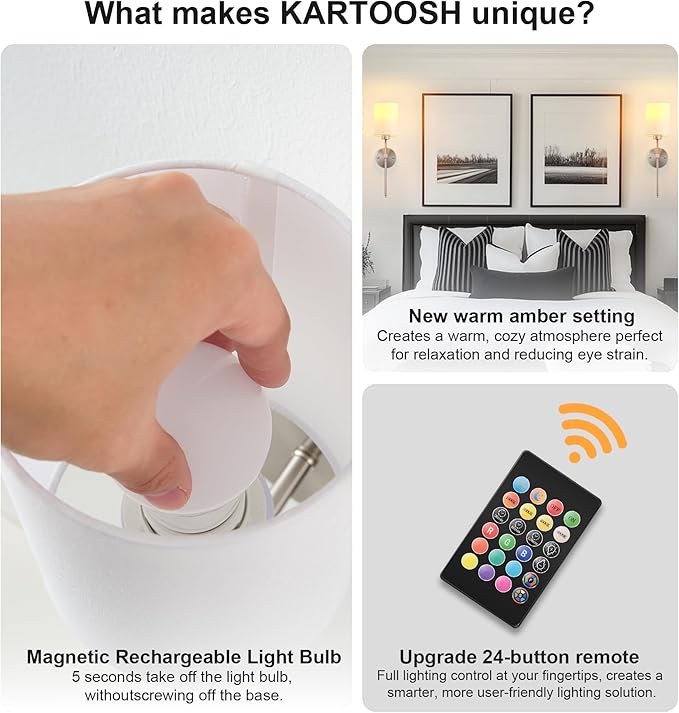 Battery Operated Wall Sconces Set of Two, Wireless Rechargeable Wall Light - Image 4