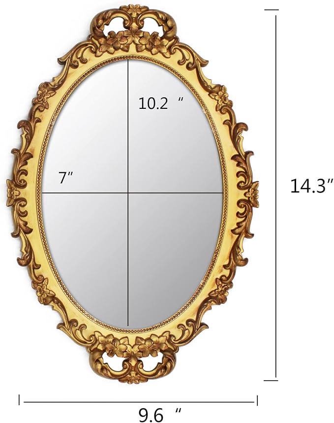 Tstarer 2 Pack - Vintage Decorative Gold Framed Mirror, Wall Hanging Mirrors & - Image 4