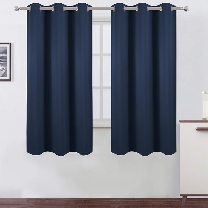 LEMOMO Navy Blue Blackout Curtains 42 x 63 Inch Length/Set of 2 Curtain by Lemomo