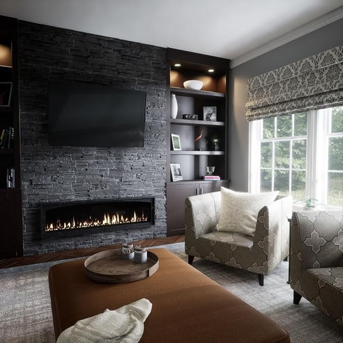 EverStone Cascade Faux Stone Panel, 48 5/8"W x 24 3/4"H x 1 1/4"D, Graphite - Image 13