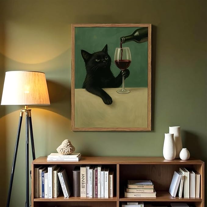 Funny Black Cat Wall Art Moody Black Cat - Image 4