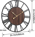 Vantic 24 Inch Large Wall Clock, Roman Numeral Wood Oversized Wall Clocks - Image 2