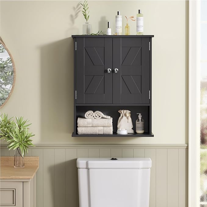 TEENFON Bathroom Wall Cabinet, Over The Toilet Space Saver Storage Cabinet - Image 4