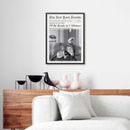 Vintage Newspaper Black Framed Wall Art Trendy Black and White Aesthetic - Image 4