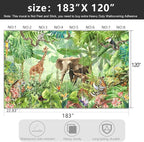 -Green Rainforest Plants Animals Tiger Cloth Wallpaper Jungle Plants Banana - Image 4