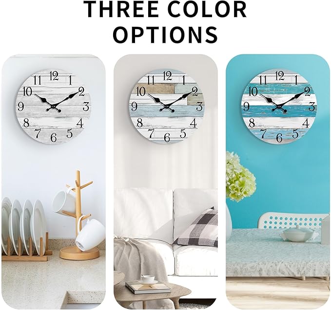 KECYET Wall Clock Battery Operated 12 Inch Gray Silent Non Ticking Country - Image 4
