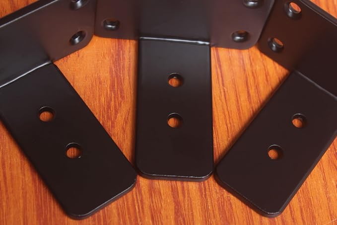 6 Pack - 3 inch Black Hidden L Shelf Bracket Iron Floating Shelf Brackets - Image 5