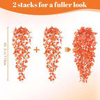 BLEUM CADE Fake Hanging Plants, Faux Orange Vines Hanging Plant - Image 2