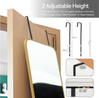 SCWF-GZ 57x16 Door Hanging Full Length Mirror, Floor Stand Wall Mounted Metal - Image 7