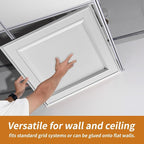 WOWSTAR 12-Pack 24"x24" Drop Ceiling Tiles, Waterproof Glue up Ceiling Panels - Image 7