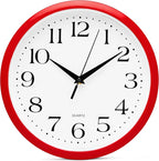 Bernhard Products Red Wall Clock Silent Non Ticking by BernhardProducts