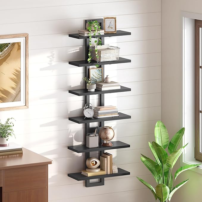 HOOBRO Floating Shelves, 15 Inch Wall Shelf Set of 3, Wall Mounted Storage - Image 4